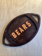 Handmade Wooden Bears Football Serving Tray 15 x 9 Inches