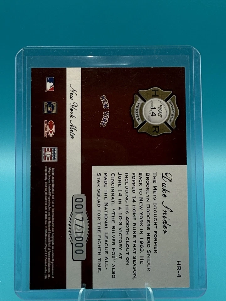 2005 Donruss Classics - Home Run Heroes Duke Snider #HR-4 /1000 - Image 2 of 3