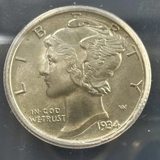 1934 10C ICG MS66FB | BRIGHT WHITE NICE CLEAR FULL BANDS