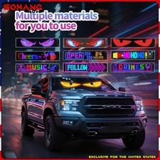 1PCS LED Eyes for Car Windshield  23.62"x4.72" Flexible LED Devil Eye Lights