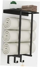 Towel Racks for Bathroom, Bathroom Towel Rack Wall Mounted with Metal Shelf 
