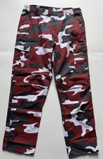 Rothco BDU Cargo Pants Mens Red Urban Camouflage Double Knee Utility Y2K Large