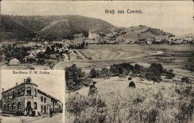 Ak Tawern Rheinland Pfalz, Gesamtansicht, Kaufhaus F. W. Feltes - 10886710