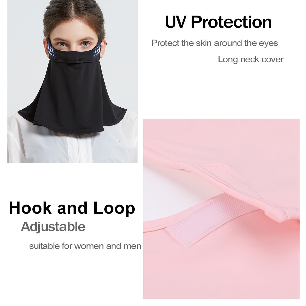 UPF 50+ Unisex Breathable Cooling Face Cover Sun UV Protection Earloop Neck G... image 4