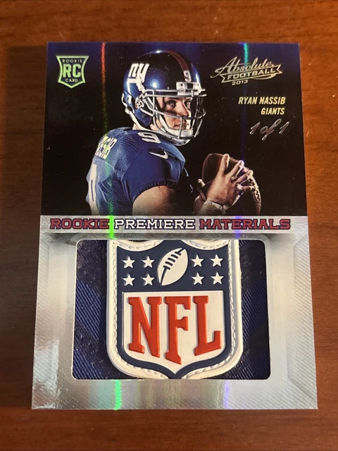 Ryan Nassib 2013 Panini Absolute Football Rookie Premiere NFL Shield Patch 1/1