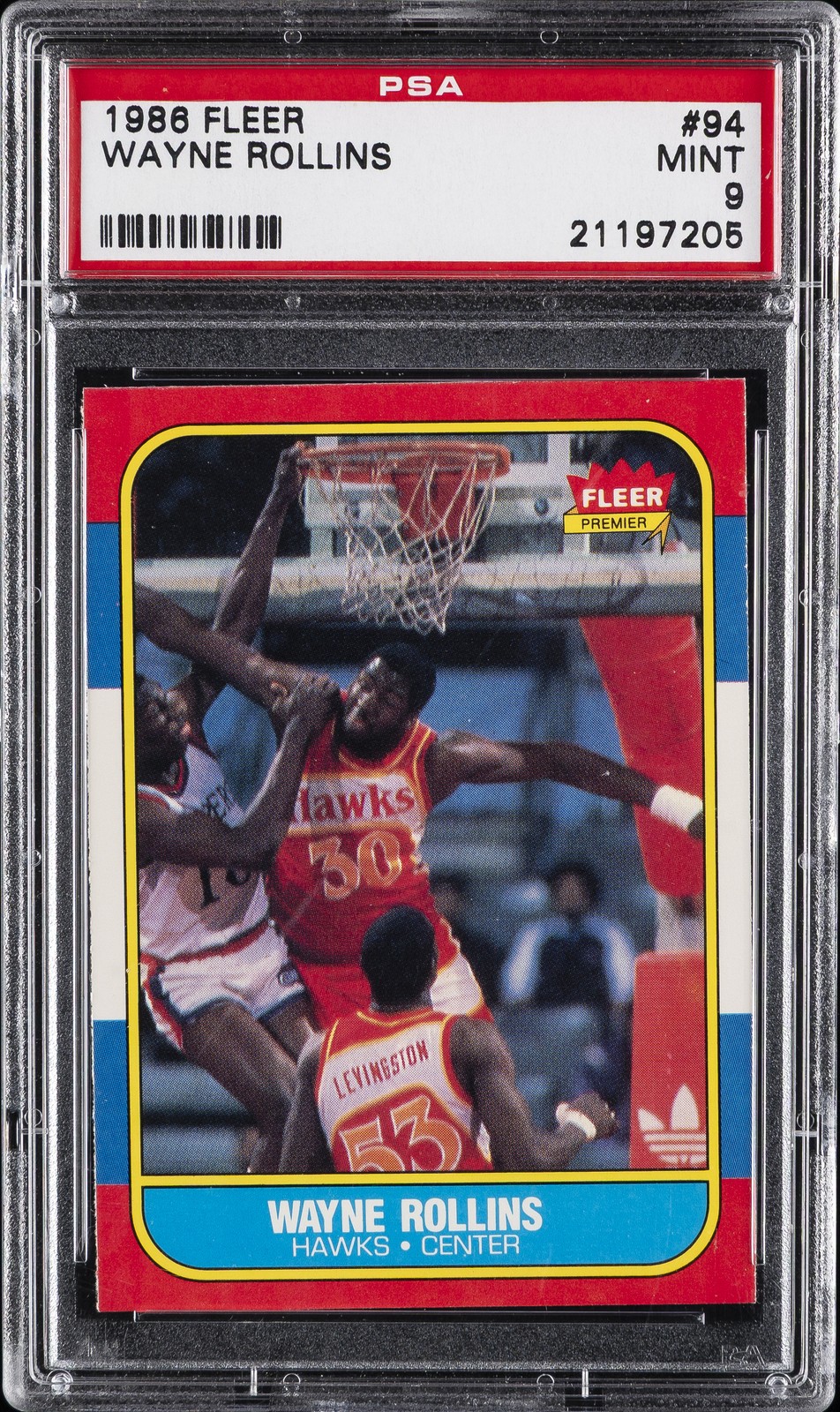 1986 FLEER #94 WAYNE ROLLINS PSA 9