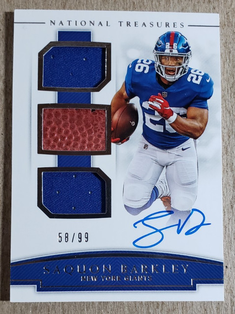 Saquon Barkley 2018 Panini National Treasures Rookie Patch Autographs