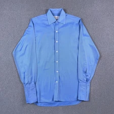 Turnbull &d Asser Shirt Mens Size 15 / 38 Cotton Blue Striped French Cuff