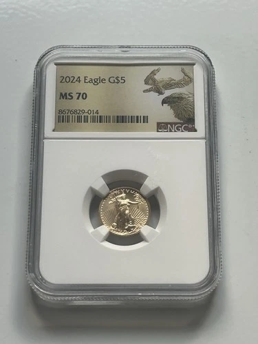 2024 Eagle G$5 NGC MS70 1/10th Oz Gold Coin