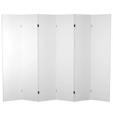 6 ft. White 6-Panel Blank Canvas Room Divider