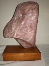 Raymond L. Lutgert Naples Florida Artist Pink Marble Stone Sculpture BIRD MAN