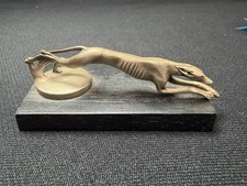 Lincoln Greyhound Hood Ornament Style Fine Pewter Statue Automobilia 1981 Lincoln Greyhound Hood Ornament Style Fine Pewter Statue Automobilia 1981