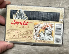 Conte a Paris Conte Crayons 12 Assorted Blacks Classic Shades Sealed New NOS
