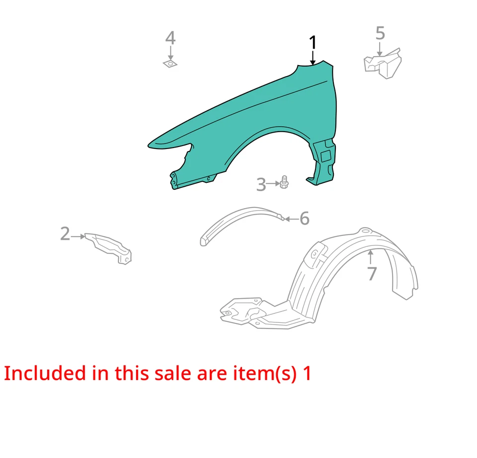 Guardabarros de pasajero Lexus Es300 1997-2001 DBPSP Foto 2 de 3