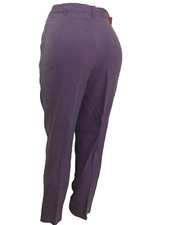 Vintage 80s natural silk pants hight waist straight purple dress pants M new