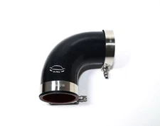 4-Ply Reinforced 2.5" ID 90 Degree Elbow  Silicone Hose + T Bolt Clamp BLACK