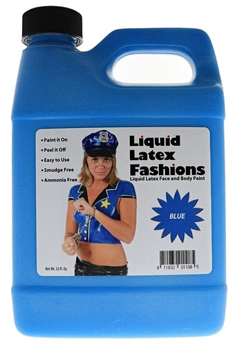 Peinture corporelle en latex liquide mode, bleu, 32 oz - Photo 1/4