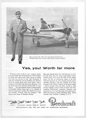 Beechcraft Air Fleet & Rockwell Manufacturing, Pittsburgh 1959 Vintage Print Ads