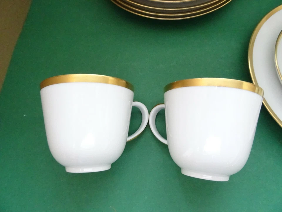 Fürstenberg Kaffeeservice 6 Personen Weiß mit Goldrand 21 Teile - Bild 3 von 4