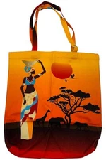 Antthony Women's Graphic Classic Canvas Tote Orange Sunset