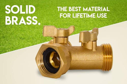 Morvat Heavy Duty Hexagonal Brass 2 Way Garden Hose Y Splitter New Usa**** - Picture 23 of 24