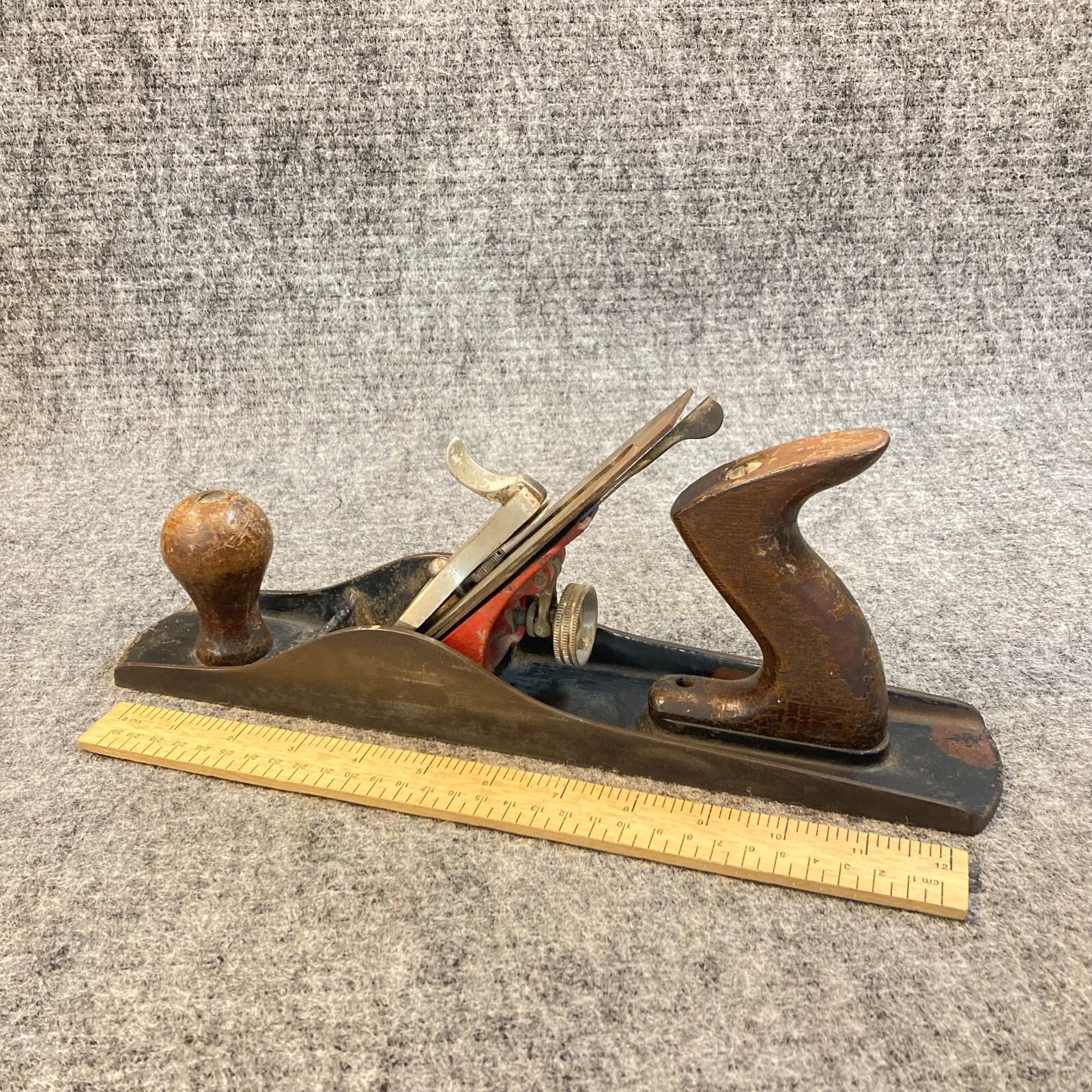 Vintage Craftsman Bench Plane Wood Handles Corrugated Bottom 14" USA eBay