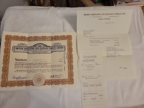 British Combination Life Insurance Company Aktienzertifikat 300 Aktien 1968