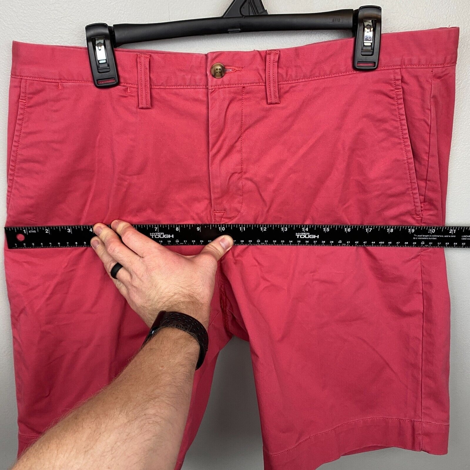 Polo Ralph Lauren Shorts Men 34 Red Khaki Chino Solid Stretch Classic Fit EUC thumbnail 8