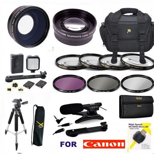 LENSES TRIPOD LIGHT FILTERS  FOR CANON VIXIA HF R72 ADVANCED HD ACCESSORIES KIT - Picture 1 of 12