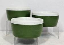 Set of 3 Vtg 60s Sunfrost Therm-O-Ware Insulated Green Serving Bowls Retro MCM
