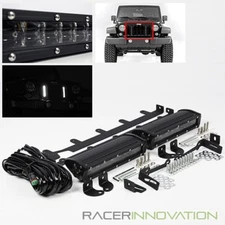 For 07-15 Wrangler JK 8" 48W Grille Vertical LED Light Bar Kit/Mounting Bracket