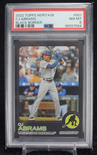 2022 Topps Heritage High Black Border /50 #501 CJ Abrams RC PSA