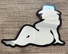 Cowgirl Car Window Decal Mirrored Vinyl Sticker Western Silhouette 4x2.75in