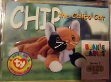 Chip The Calico Cat Series I 1 TY Beanie Babies Collector's Cards Official Club