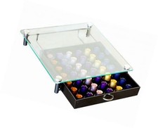 DecoBros Glass-Top Storage Drawer Holder For Nespresso Capsules - Organizer