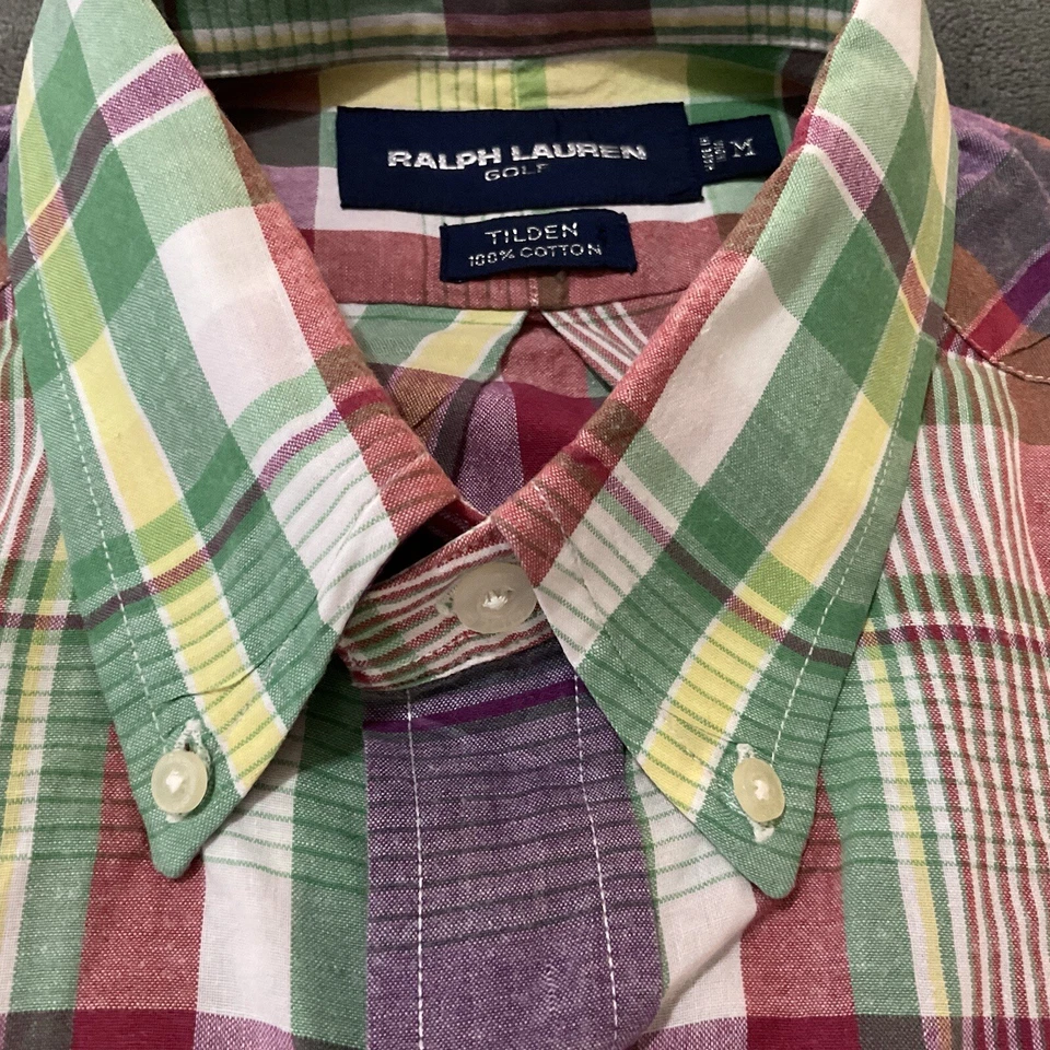 Ralph Lauren Golf Tilden Plaid Short Sleeve Button Up Shirt Men's Sz Medium EUC - Image 3 of 4