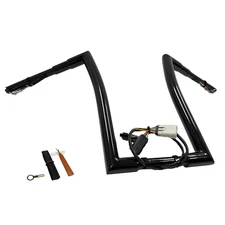 Black 14" Prewired Handlebar 1.5" 32mm For 2008-2013 Harley Road Glide