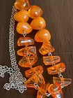 Vintage polished oval chip natural Baltic amber necklace — photo 4