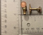 ROSE QUARTZ CABOCHON CUFF LINKS  - Gold-Toned Setting — photo 4
