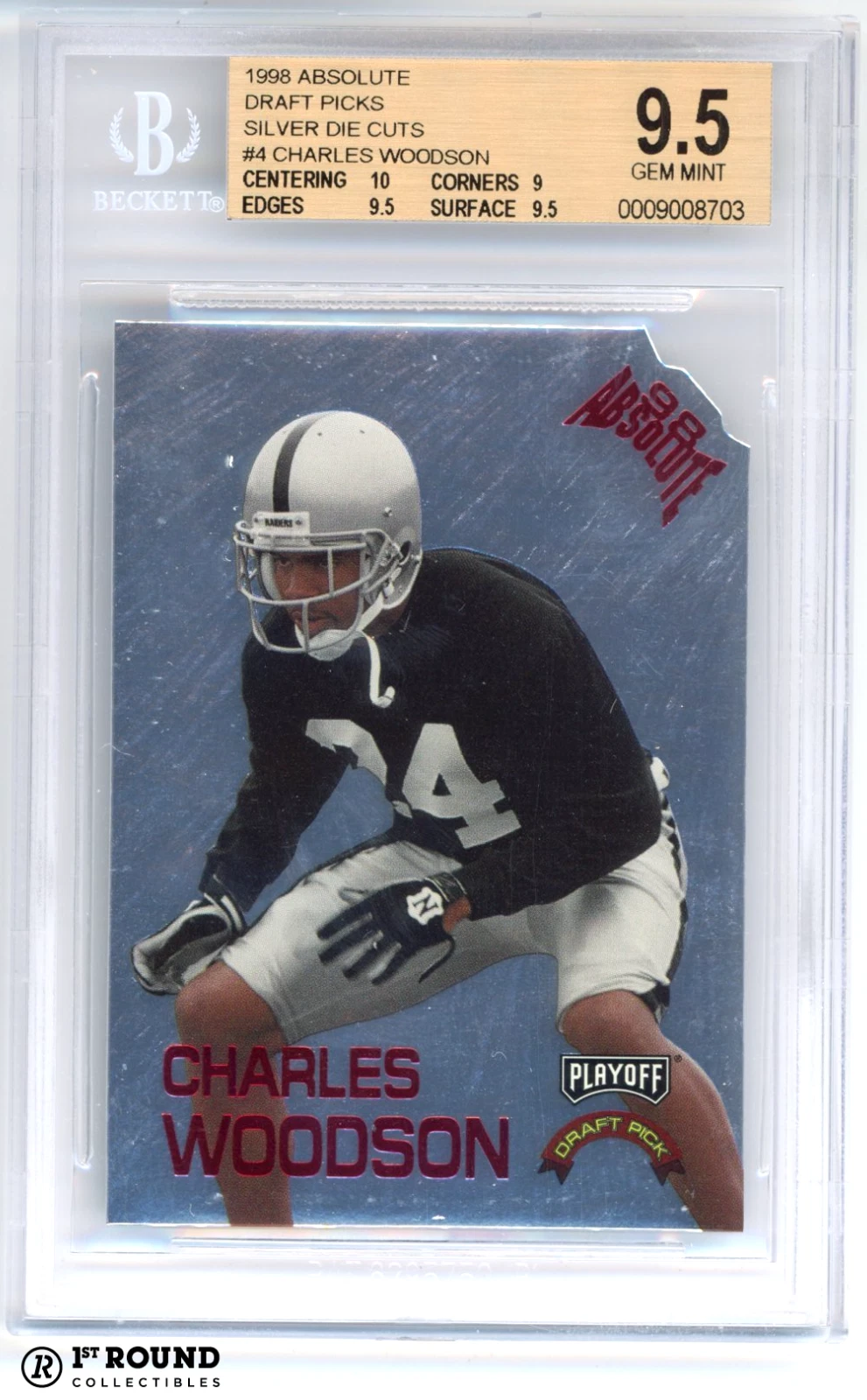 Charles Woodson Playoff Absolute Draft Picks #4 Silver Die-Cut