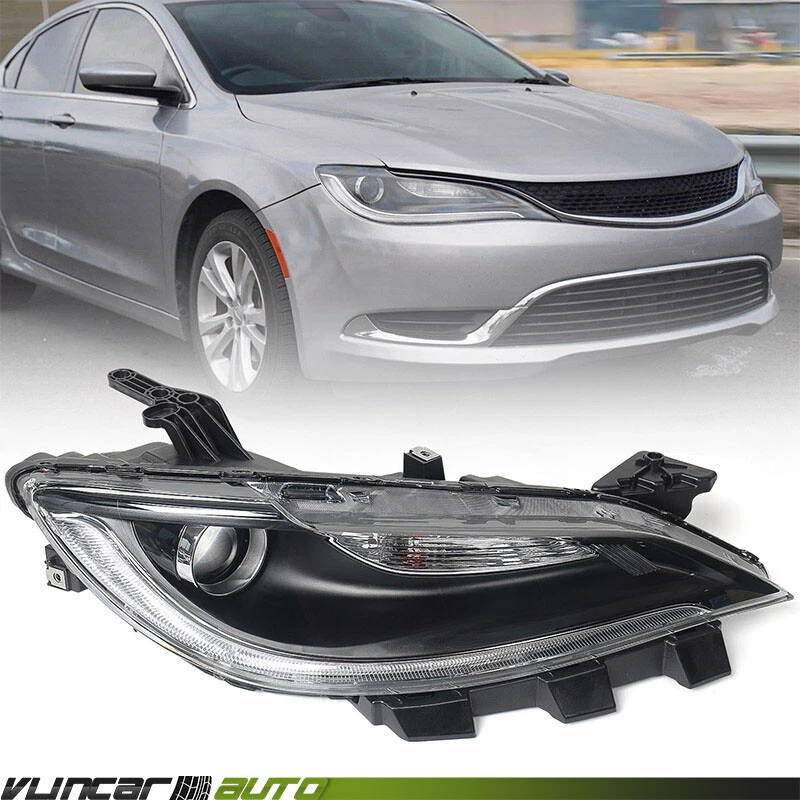 For 2015-2017 Chrysler 200 Black Trim w/ LED DRL Halogen Headlight Passenger RH Foto 2 de 4