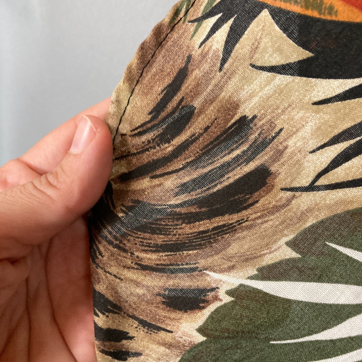 Vtg 80s Womens S Safari Lion Jungle Print Novelty Shirt