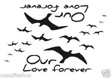 Elegant Hand-drawn Typographic Temporary Tattoo - Our Love Forever Set of 2 