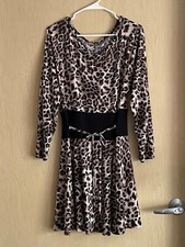 UNBRANDED Animal Print Black/Beige Dress Size L
