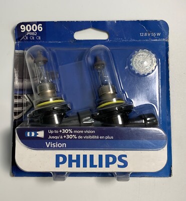 2x- PHILIPS Crystal Vision Platinum 9006 55W Lamp Bulbs NEW