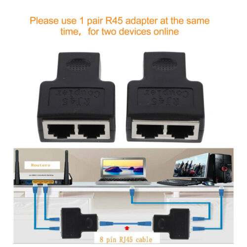2er RJ45 Splitter-Anschlüsse Verteiler Netzwerk PCB LAN Ethernet Kabel Dual Port - Bild 1 von 12