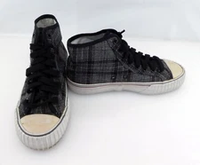 PF Flyers Shoes Center Reissue Hi Plaid/Gray Sneakers Womens 6