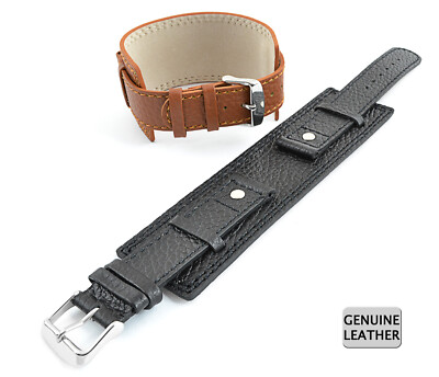 UHRENARMBAND MIT UNTERLAGE FLIEGERBAND DAKAR LEDERARMBAND 18, 20, 22, 24 MM de