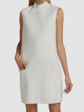 $1690 Michael Kors Women's Ivory Mock Neck Wool Angora Shift Dress Size 6