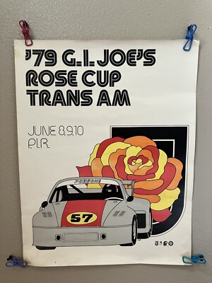 Vintage 1979 G.I Joes Rose Cup Trans Am P.I.R Porsche Racing Poster Authentic!